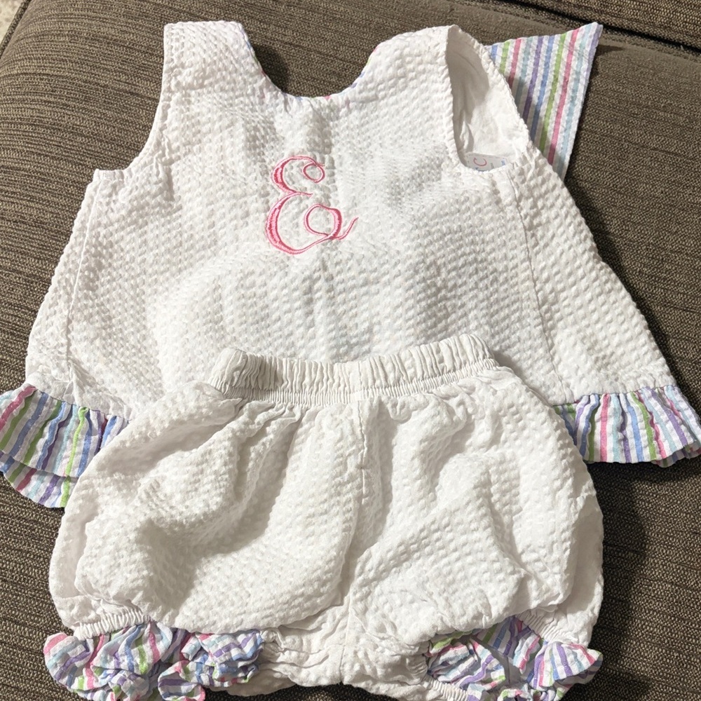 TC White and Pink Diaper Cover Set